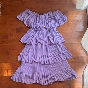 Lavender tiered midi Dress